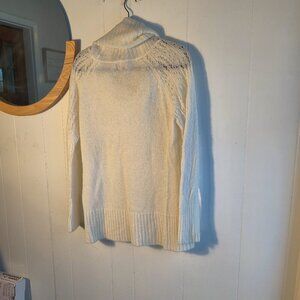 Elle Designed Cowl Neck Sweater in a Crochete fine knit . Long and Beautiful. XL